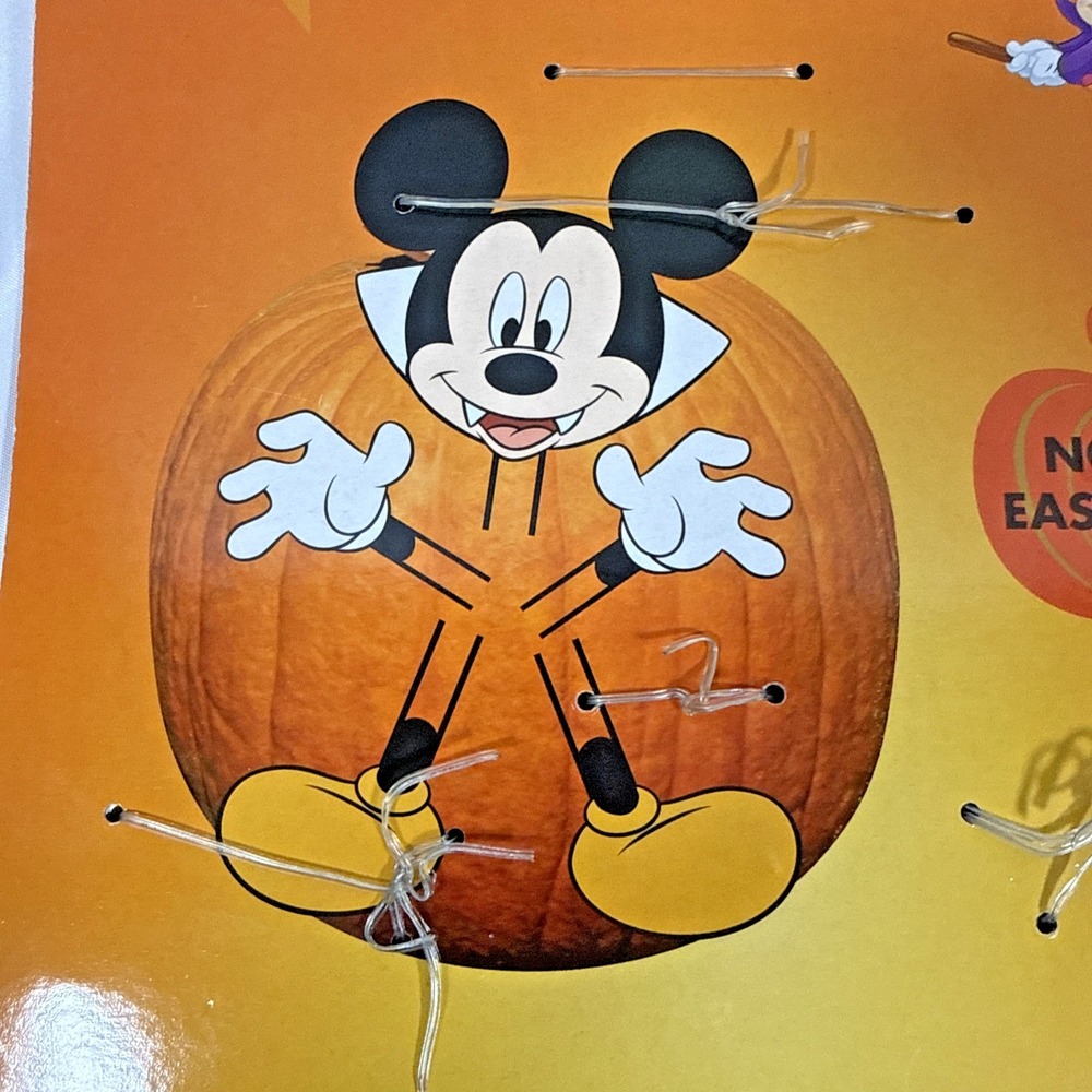 Disney Mickey Mouse Pumpkin Push-Ins Kids Orange Vampire Halloween 5pc Kit - Picture 3 of 7